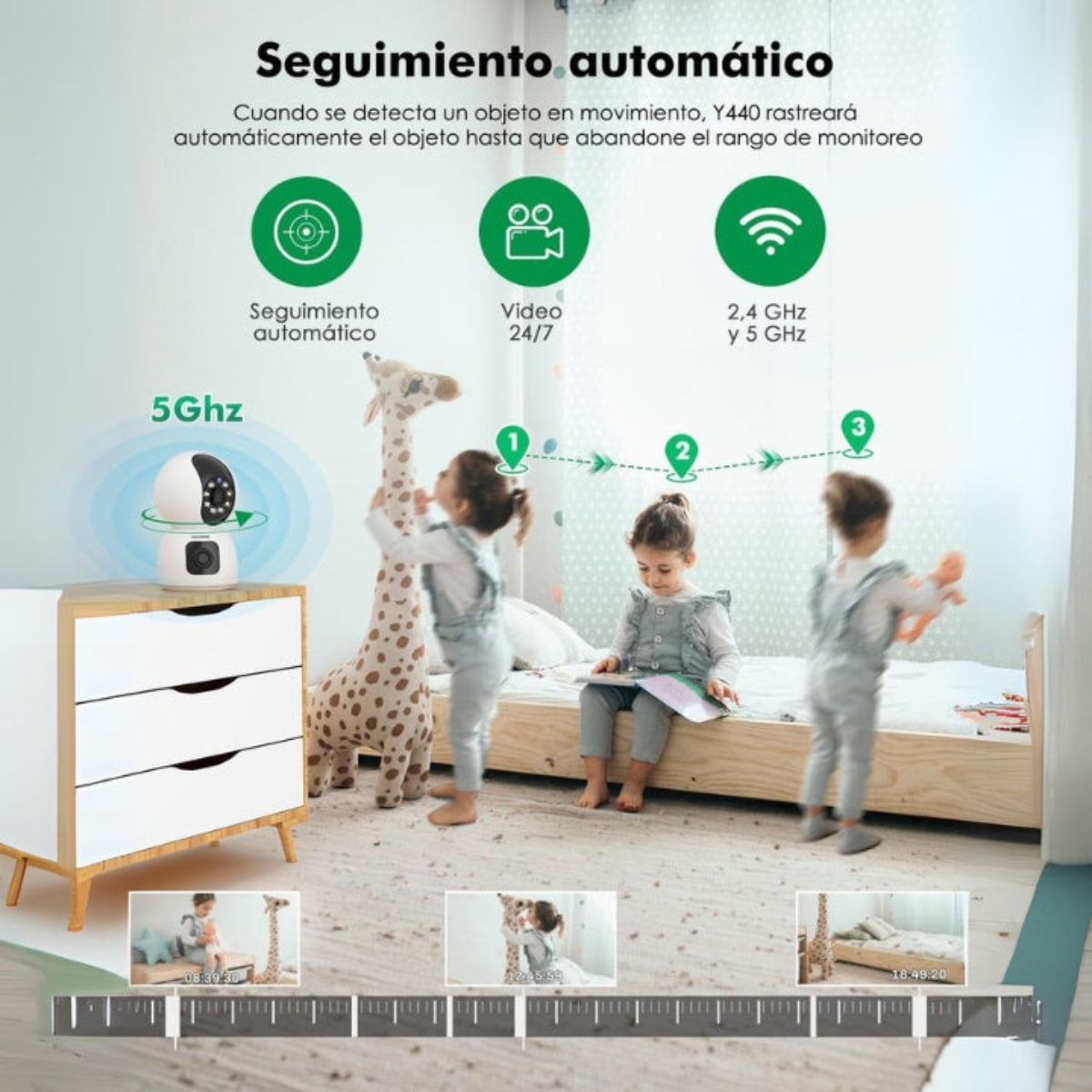 Cámara de Vigilancia para Seguridad Tipo Gun-Ball con Sensor 4MP, Codificación H.265 AI, Detección Humana, Visión Nocturna IR-CUT, Almacenamiento en la Nube y Conectividad Wi-Fi/Ethernet