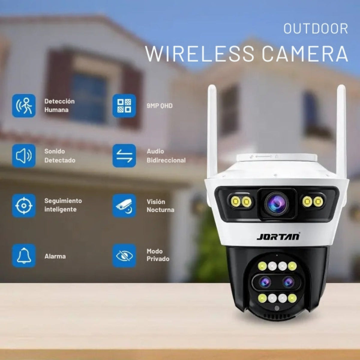 Cámara de Vigilancia Inteligente para Seguridad WIFI 9MP – Sistema de Doble Lente con Zoom Híbrido 8X para Monitoreo Avanzado en Exterior e Interior