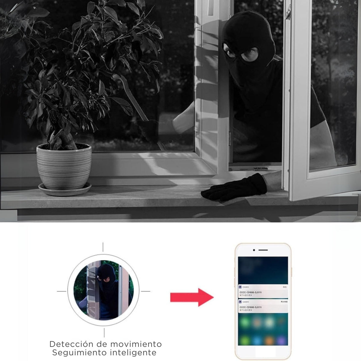 Cámara de Vigilancia Interior para Seguridad Wi-Fi HD con Rotación, Visión Nocturna y Almacenamiento en la Nube