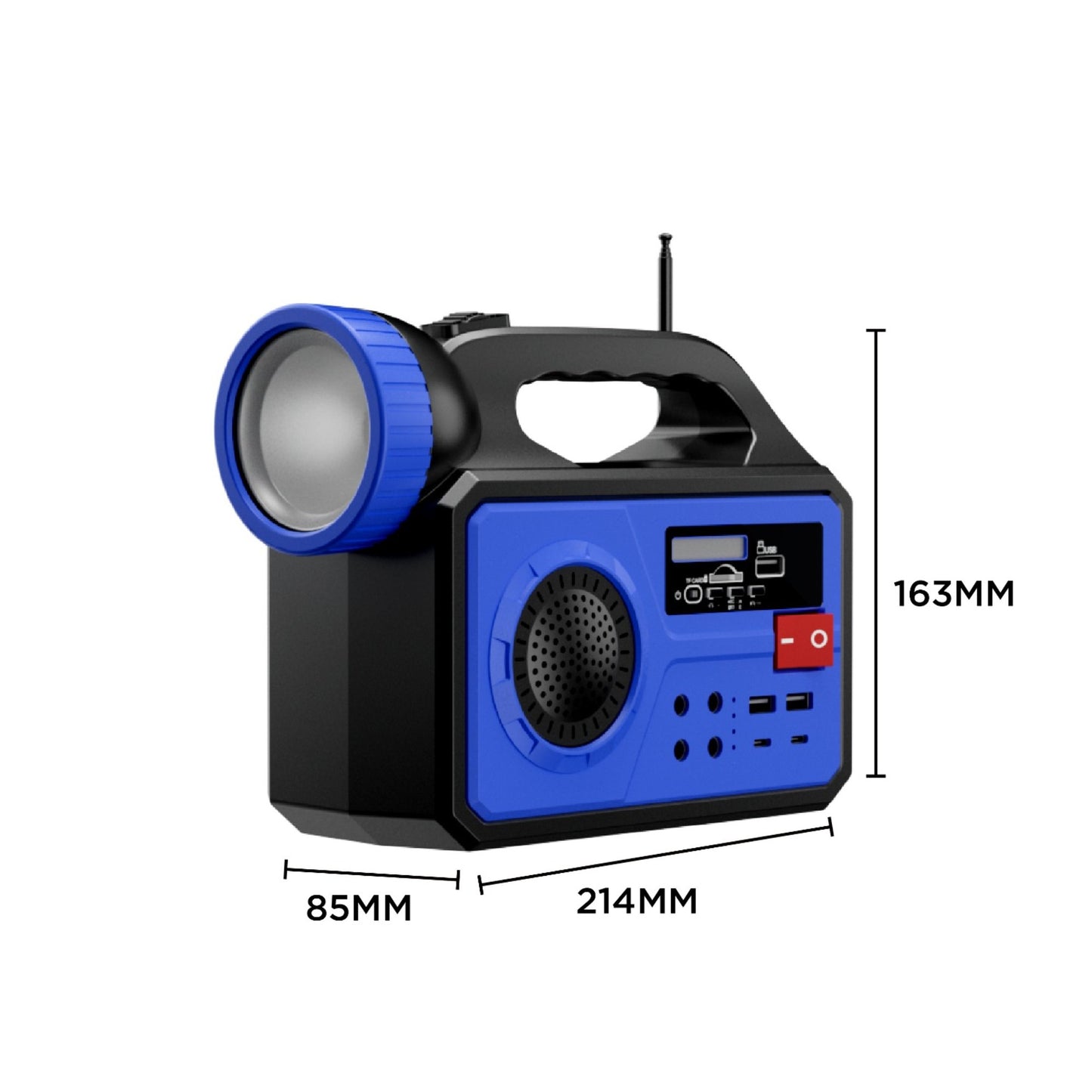 Kit Solar QT-8808: Panel 12W, Batería 25000mAh, Iluminación 25W, 3 Bombillas LED, Linterna, Radio FM y Bluetooth. Power Bank Portátil para Emergencias y Exterior
