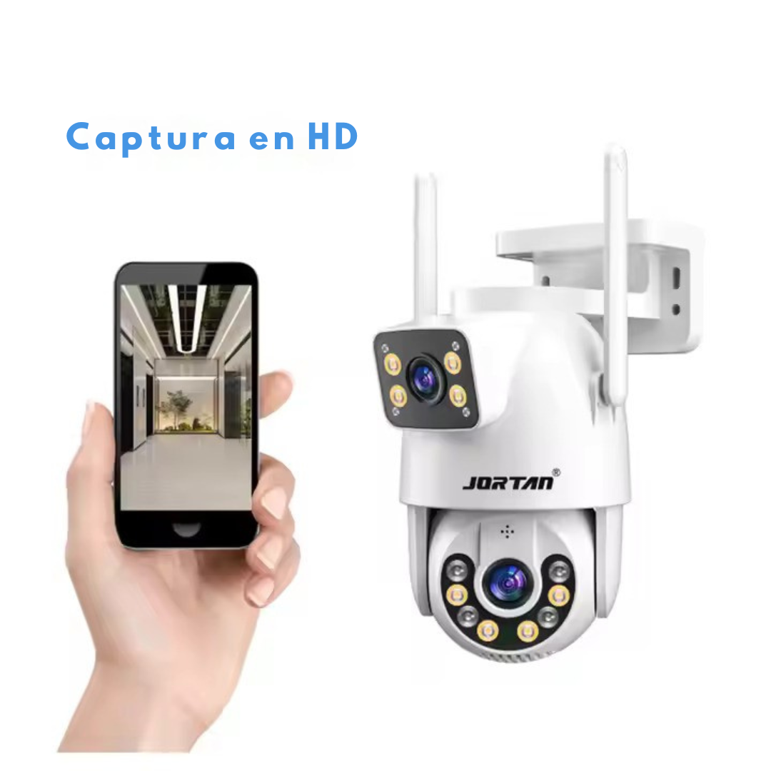 Cámara de Vigilancia para Seguridad Tipo Gun-Ball con Doble Sensor 3MP, Codificación H.265, Visión Nocturna Inteligente IR-CUT, Seguimiento de Objetos, Almacenamiento de hasta 256GB y Conectividad Wi-Fi