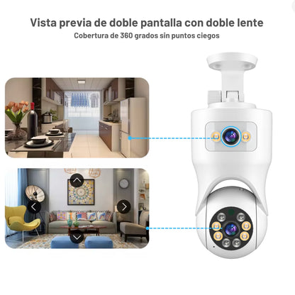 Cámara de Vigilancia para Seguridad de Techo o Pared con Sensor 4MP, Codificación H.265 AI, Detección Humana, Visión Nocturna IR-CUT, Almacenamiento en la Nube y Conectividad Wi-Fi/Ethernet