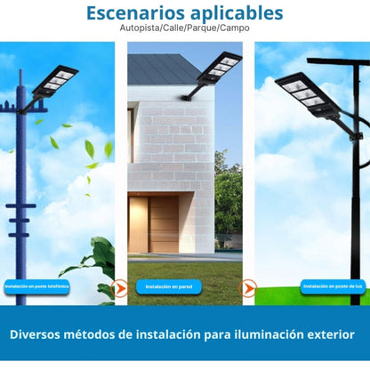 Farola Solar LED Con Sensor de Movimiento y Batería LiFePO4 para Iluminación Exterior Eficiente y Sostenible - 150W / 200W / 250W / 300W