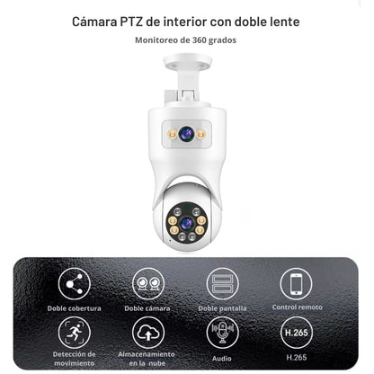 Cámara de Vigilancia para Seguridad de Techo o Pared con Sensor 4MP, Codificación H.265 AI, Detección Humana, Visión Nocturna IR-CUT, Almacenamiento en la Nube y Conectividad Wi-Fi/Ethernet