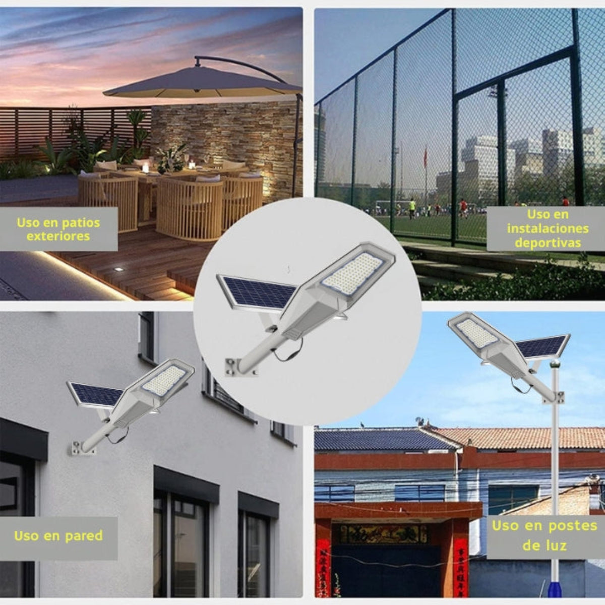 Lámpara Solar Con Panel Solar Monocristalino y Batería LiFePO4 para Iluminación Exterior Eficiente y Duradera- 200W / 600W / 1000W