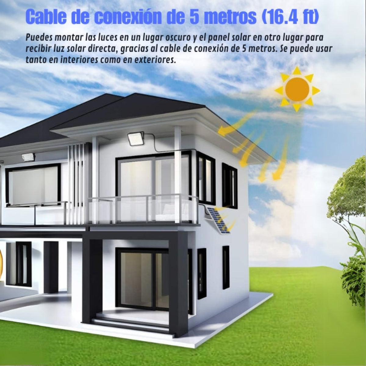 Reflector Solar LED de Alta Potencia Con Panel Fotovoltaico Monocristalino y Batería LiFePO4 para Iluminación Exterior Eficiente y Ecológica – 500W / 1000W / 2000W / 3000W / 5000W