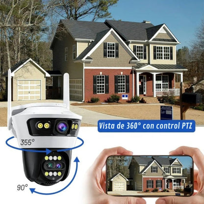 Cámara de Vigilancia Inteligente para Seguridad WIFI 9MP – Sistema de Doble Lente con Zoom Híbrido 8X para Monitoreo Avanzado en Exterior e Interior
