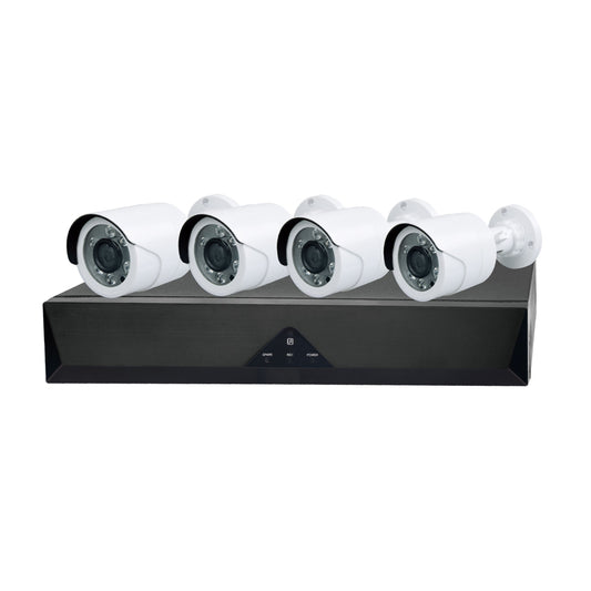 Kit de Monitoreo de Vigilancia para Seguridad 4MP, Visión Nocturna, Detección de Rostros y Personas, H.265+, Almacenamiento Local, Monitoreo Remoto, Wi-Fi y Ethernet, Resistente a Rayos
