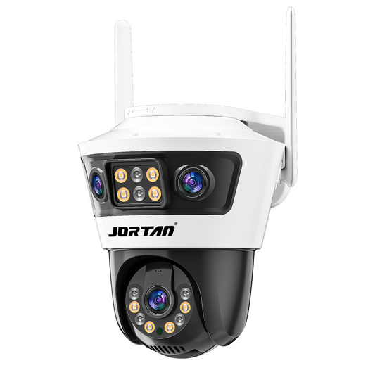 Cámara de Vigilancia Inteligente para Seguridad WIFI – Doble Lente con Seguimiento Automático, Detección IA, Visión Panorámica y Almacenamiento en la Nube para Interior o Exterior