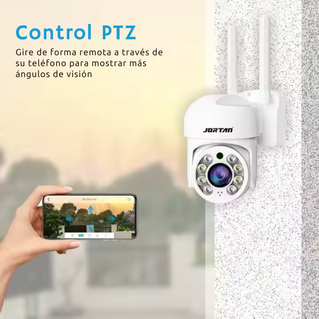 Cámara de Vigilancia Tipo Domo para Seguridad con Sensor de Alta Sensibilidad, Visión Nocturna LED Dual, Codificación H.264, Seguimiento Inteligente y Conectividad Wi-Fi IP66, para Interior o Exterior