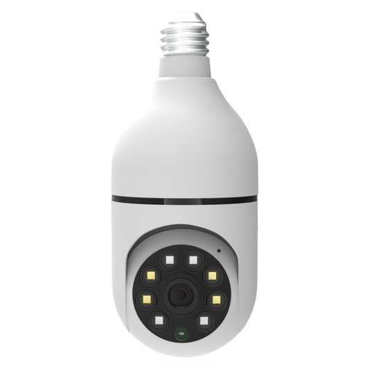 Cámara de Vigilancia Interior para Seguridad, Rotación 360°, Alarma Inteligente, Seguimiento de Personas, Visión Nocturna, Conectividad Wi-Fi 2.4GHz, Audio Bidireccional, Almacenamiento en la Nube y Tarjeta MicroSD, Compatible con App