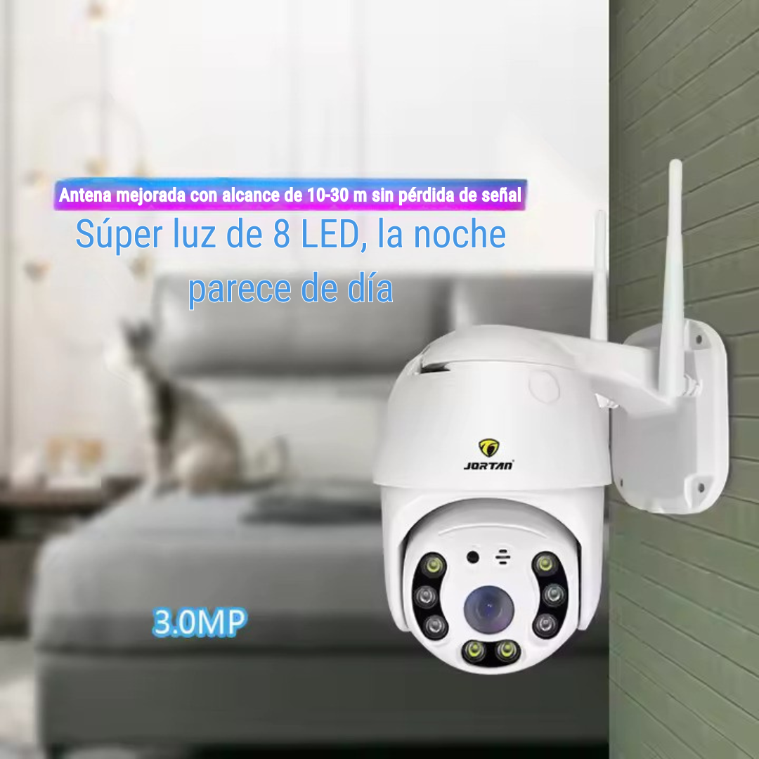 Cámara de Vigilancia Tipo Domo para Seguridad, 3MP con Visión Nocturna a Color, Codificación H.265, Audio Bidireccional, Detección Inteligente y Conectividad Wi-Fi IP66, para Interior o Exterior
