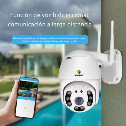 Cámara de Vigilancia Tipo Domo para Seguridad, 3MP con Visión Nocturna a Color, Codificación H.265, Audio Bidireccional, Detección Inteligente y Conectividad Wi-Fi IP66, para Interior o Exterior