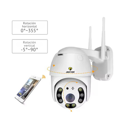 Cámara de Vigilancia Tipo Domo para Seguridad, 3MP con Visión Nocturna a Color, Codificación H.265, Audio Bidireccional, Detección Inteligente y Conectividad Wi-Fi IP66, para Interior o Exterior