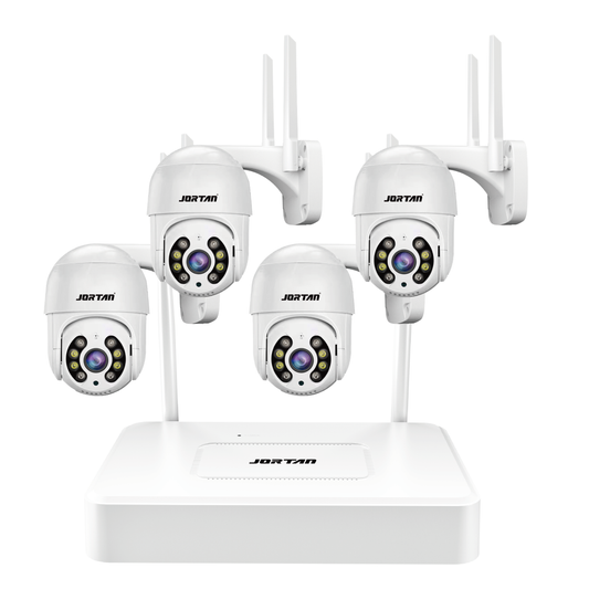 Kit de Monitoreo Inteligente de Vigilancia para Seguridad Con o Sin Pantalla 1.2MP con Detección Humana, Conexión Dual,  Almacenamiento en la Nube y Visualización Remota en Exterior o Interior