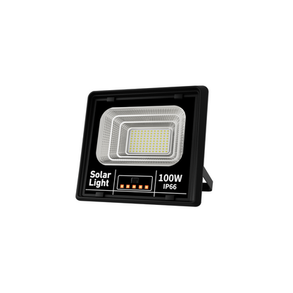 Reflector Solar LED de Alta Potencia Con Panel Fotovoltaico Policristalino, Batería LiFePO4 y Control Remoto para Iluminación Exterior Eficiente – 50W / 100W / 200W / 300W / 500W
