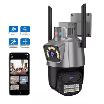 Cámara de Vigilancia IP para Seguridad con Enlace de Bola, 3MP, Visión Nocturna, Rotación Horizontal y Vertical, Alarma, Almacenamiento hasta 128GB, Monitoreo Remoto, Resistente a Rayos, Impermeable IP66 para Interior y Exterior
