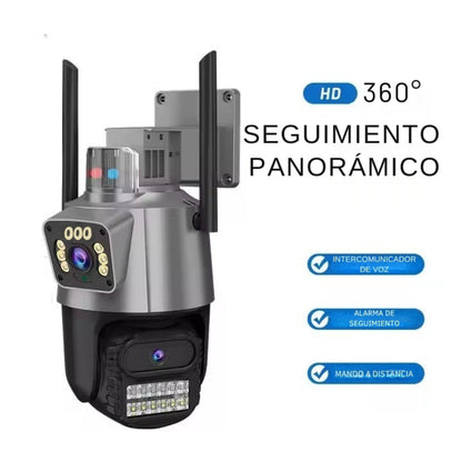 Cámara de Vigilancia IP para Seguridad con Enlace de Bola, 3MP, Visión Nocturna, Rotación Horizontal y Vertical, Alarma, Almacenamiento hasta 128GB, Monitoreo Remoto, Resistente a Rayos, Impermeable IP66 para Interior y Exterior