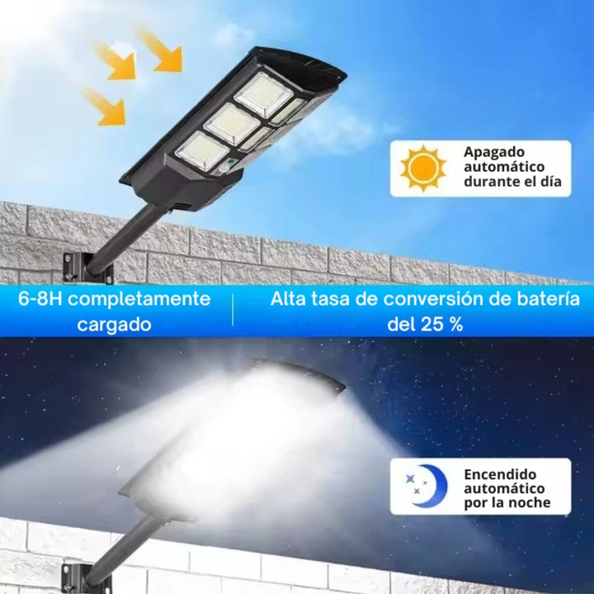 Farola Solar Con Sensor de Movimiento y Control Remoto para Iluminación Exterior Eficiente y Sostenible – 600W / 800W / 1000W