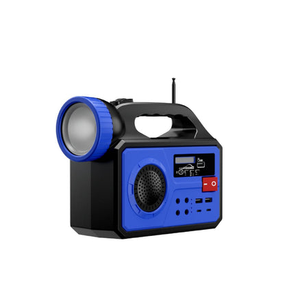 Kit Solar QT-8808: Panel 12W, Batería 25000mAh, Iluminación 25W, 3 Bombillas LED, Linterna, Radio FM y Bluetooth. Power Bank Portátil para Emergencias y Exterior