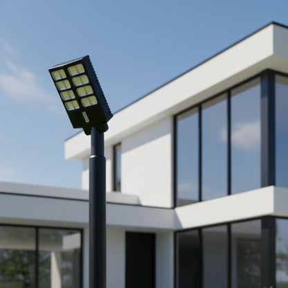 Lámpara Solar 1600W JY-FLLRT-1440 con Sensor de Movimiento, 288 LEDs y Control Remoto