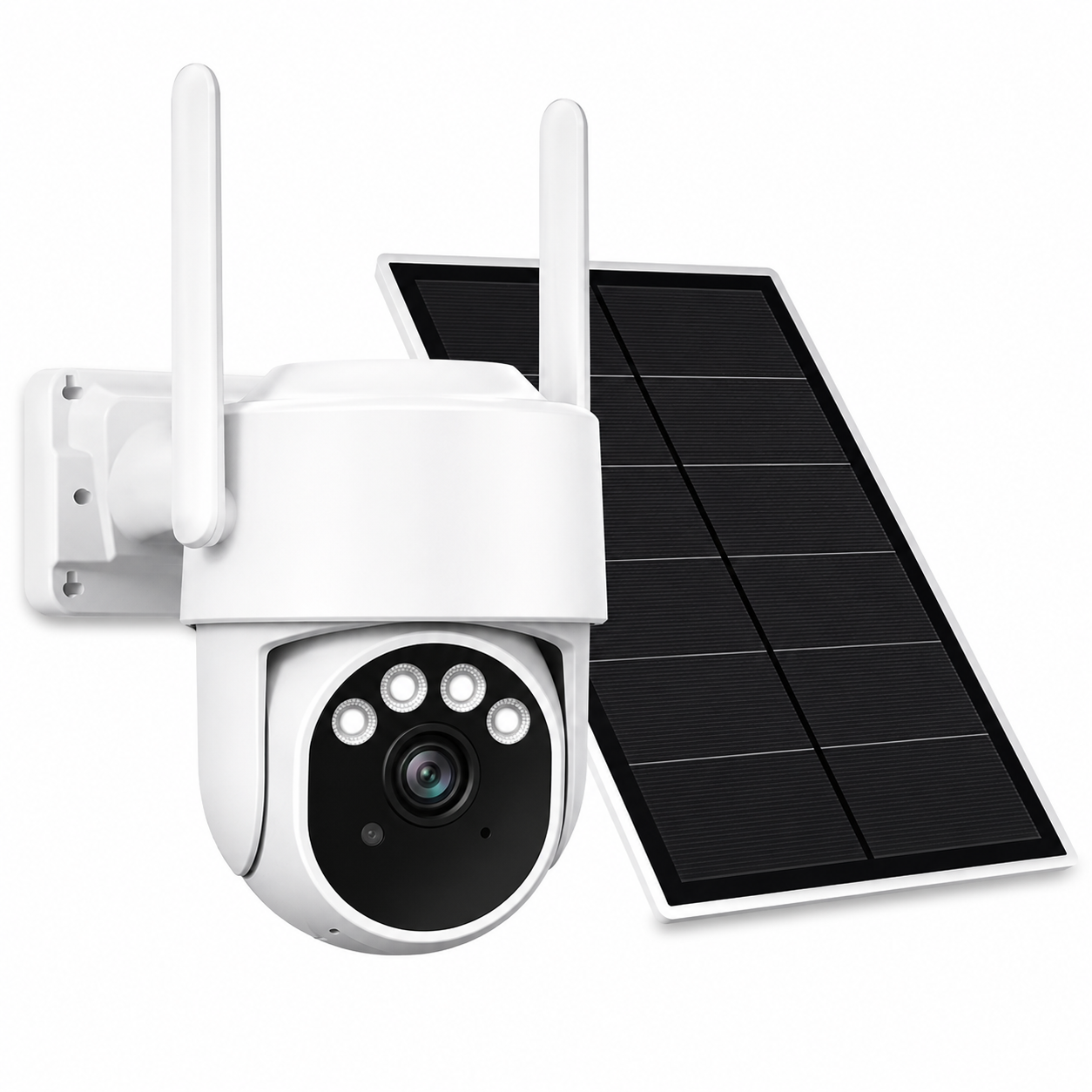 Cámara de Vigilancia Solar 4G AOV 3MP con Panel Solar de 7W, Grabación Continua 24H, Detección Inteligente de Personas, Visión Nocturna en Color, Audio Bidireccional e IP65