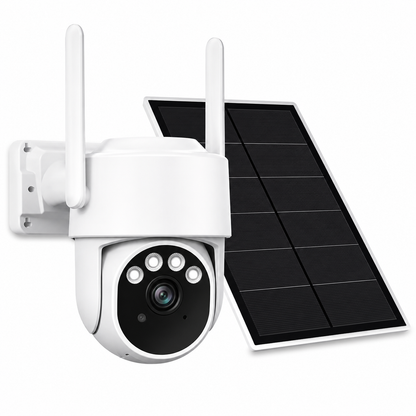 Cámara de Vigilancia Solar 4G AOV 3MP con Panel Solar de 7W, Grabación Continua 24H, Detección Inteligente de Personas, Visión Nocturna en Color, Audio Bidireccional e IP65